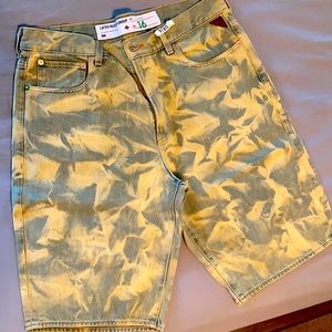 Stylish Yellow Tie-Dye Men Shorts